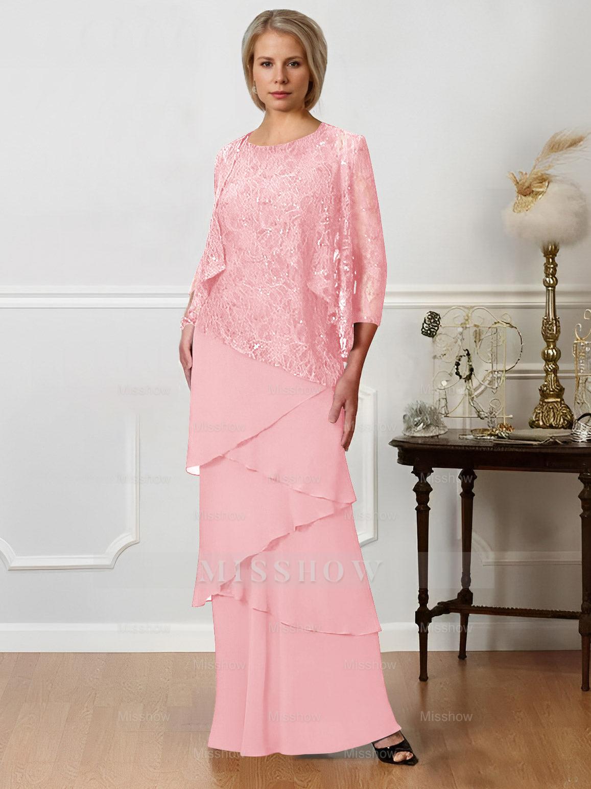 Floor-Length A-Line Mother of the Bride Dresses with Jewel Neck