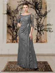 Floor-Length A-Line Princess Gown with Jewel Neckline for the Mother of the Bride