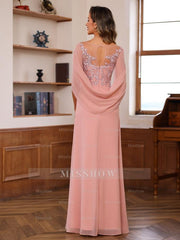 Floor-Length A-Line Princess Scoop Mother of the Bride Dresses with Pleated & Sequins