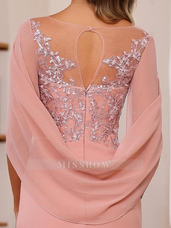 Floor-Length A-Line Princess Scoop Mother of the Bride Dresses with Pleated & Sequins