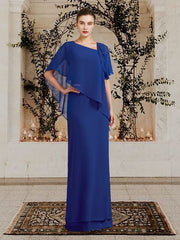 Floor-Length Bateau Neck Mother of the Bride Sheath/Column Dresses