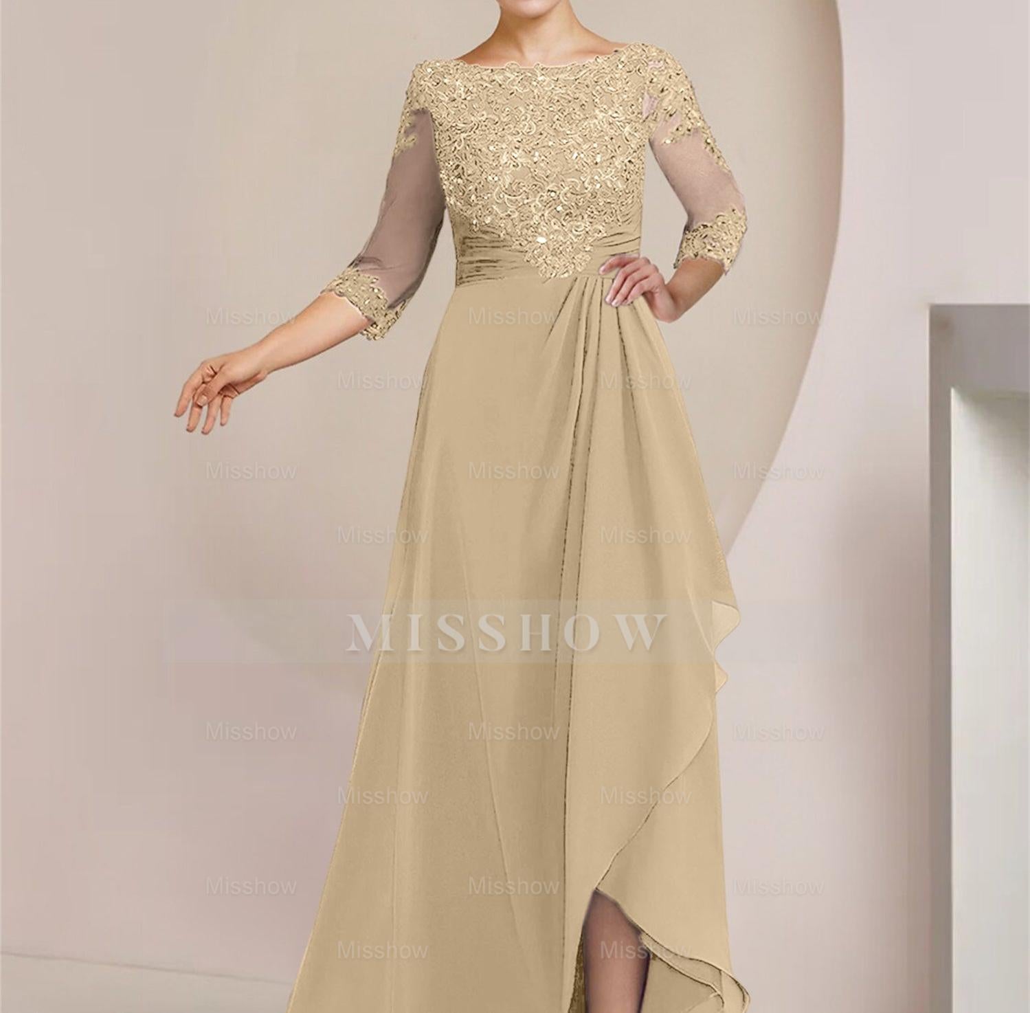Floor-Length Mother of the Bride A-Line Princess Scoop Dresses