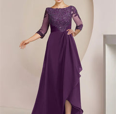 Floor-Length Mother of the Bride A-Line Princess Scoop Dresses