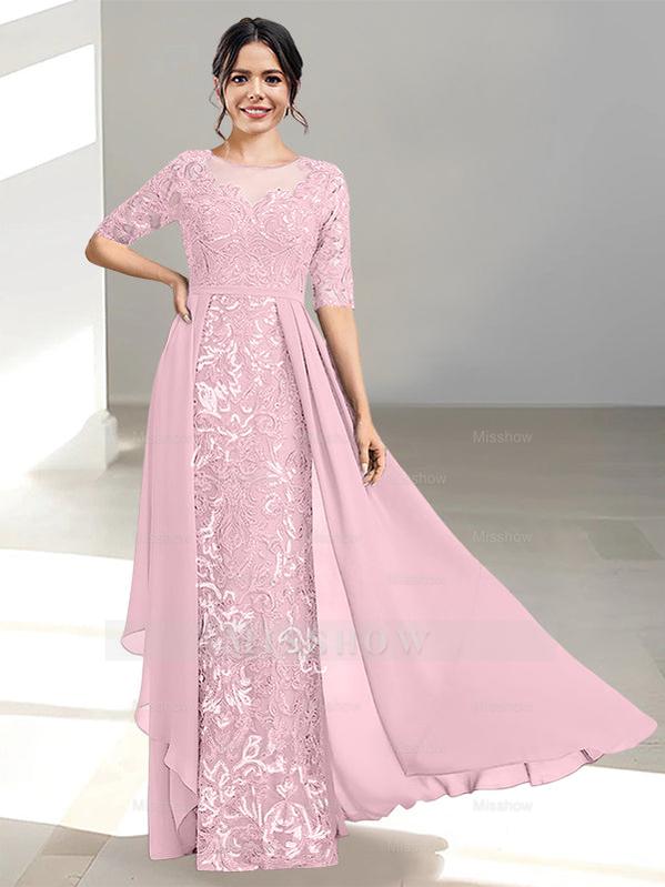 Floor-Length Mother of the Bride Dress with A-Line and Princess Scoop Necklines