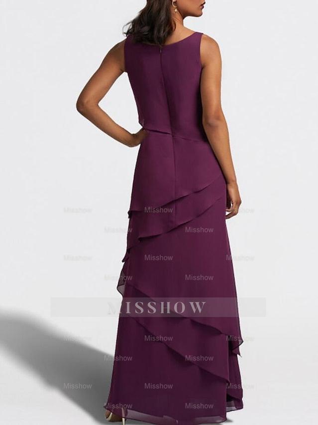 Floor-Length Mother of the Bride Sheath Dress with Matching Jacket