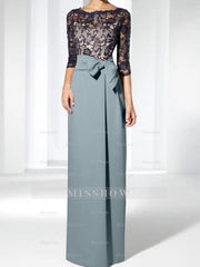 Floor-Length Mother of the Bride Sheath/Column Jewel Neck Dresses