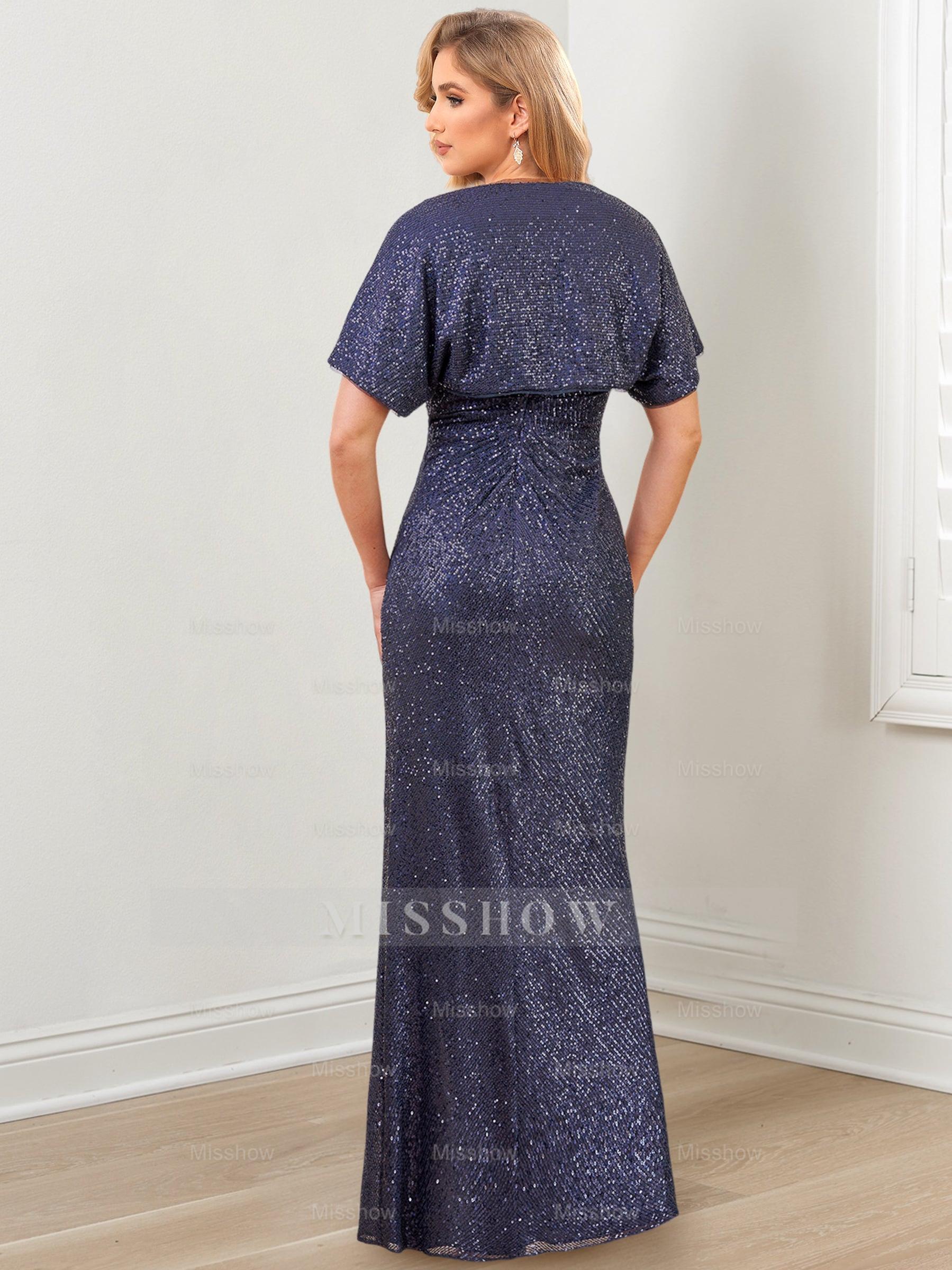 Floor-Length V-Neck Sheath/Column Gowns for the Mother of the Bride