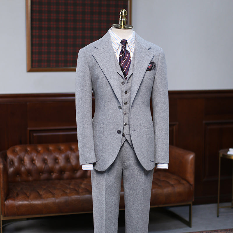 Formal Three Pieces Notched Lapel Slim Fit Custom Business Suit
