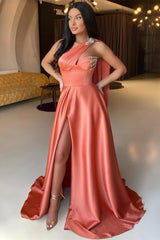 Front Split One Shoulder Sleeveless Mermaid Formal Dress With Beadings Online