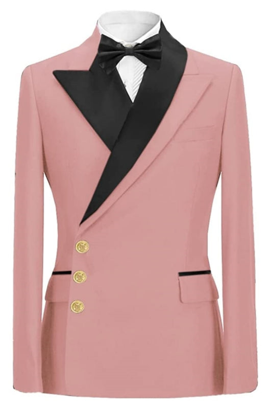 Glamorous Blush Peaked Lapel Prom Attire For Men