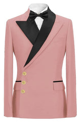 Glamorous Blush Peaked Lapel Prom Attire For Men