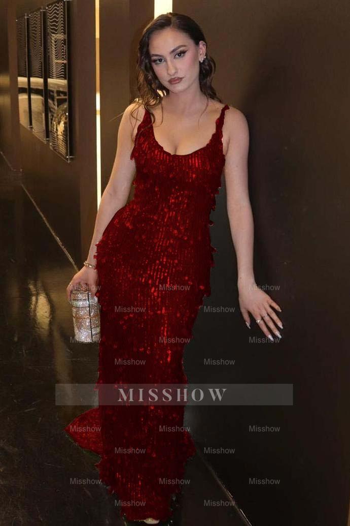 Glamorous Green Spaghetti Strap Sleeveless Long Formal Dress With Beadings