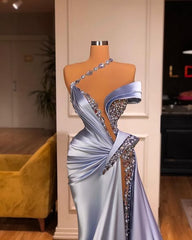 Glamorous Long Off-the-shoulder Lace Sequined Prom Dress With Slit