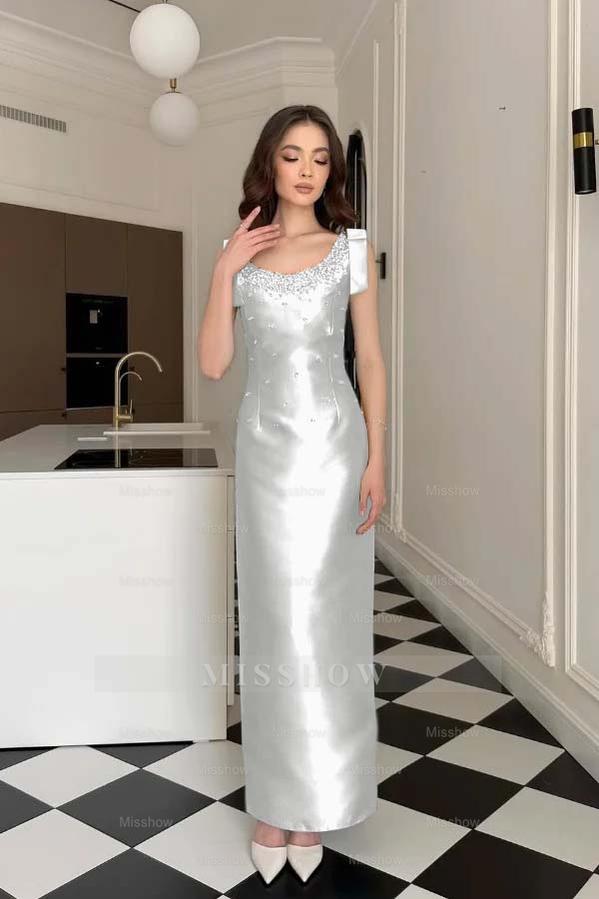 Glamorous Straps Sleeveless Long Formal Dress With Appliques Beading