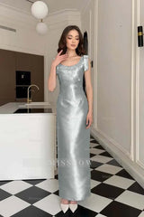Glamorous Straps Sleeveless Long Formal Dress With Appliques Beading