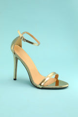 Gold Stiletto Sandal Prom Heel