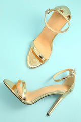 Gold Stiletto Sandal Prom Heel