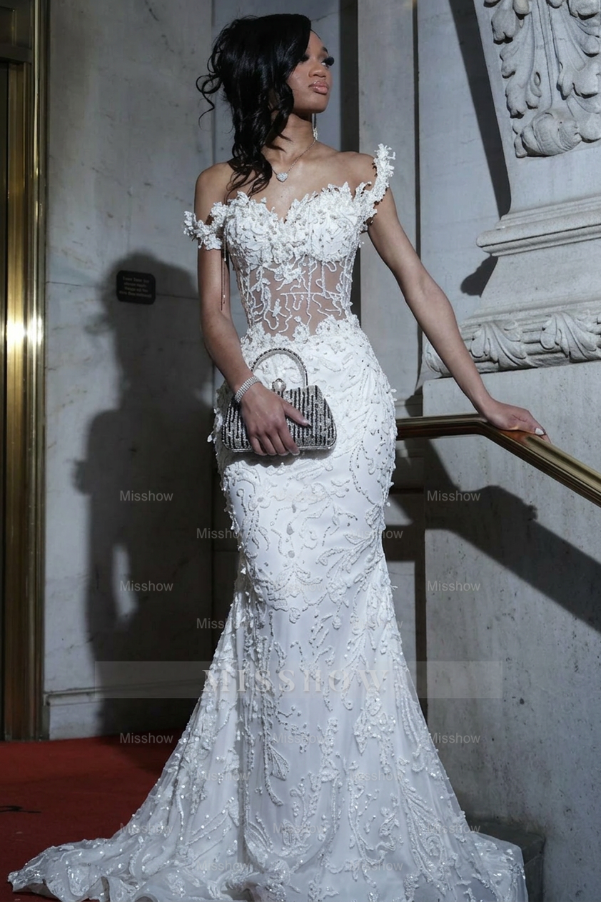 Gorgeous Black Mermaid Sleeveless Lace Beaded Long Prom Dress