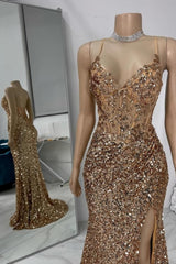 Gorgeous Column Tulle Spaghetti Straps Sleeveless Prom Evening Dresses With Rhinestone