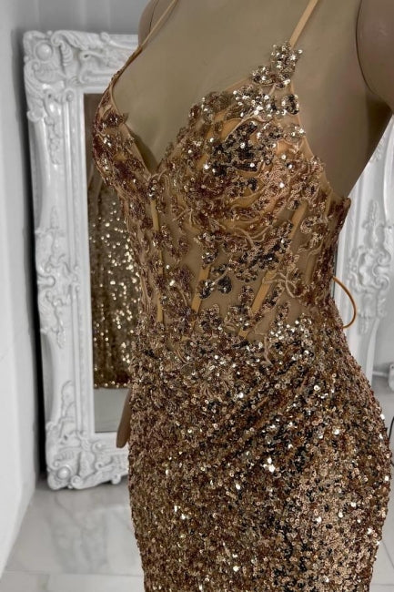 Gorgeous Column Tulle Spaghetti Straps Sleeveless Prom Evening Dresses With Rhinestone