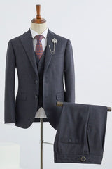 Gorgeous Dark Gray Three Pieces Slim Fit Formal Men’s Suit