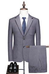 Gray New Notched Lapel Bespoke Men's Suit