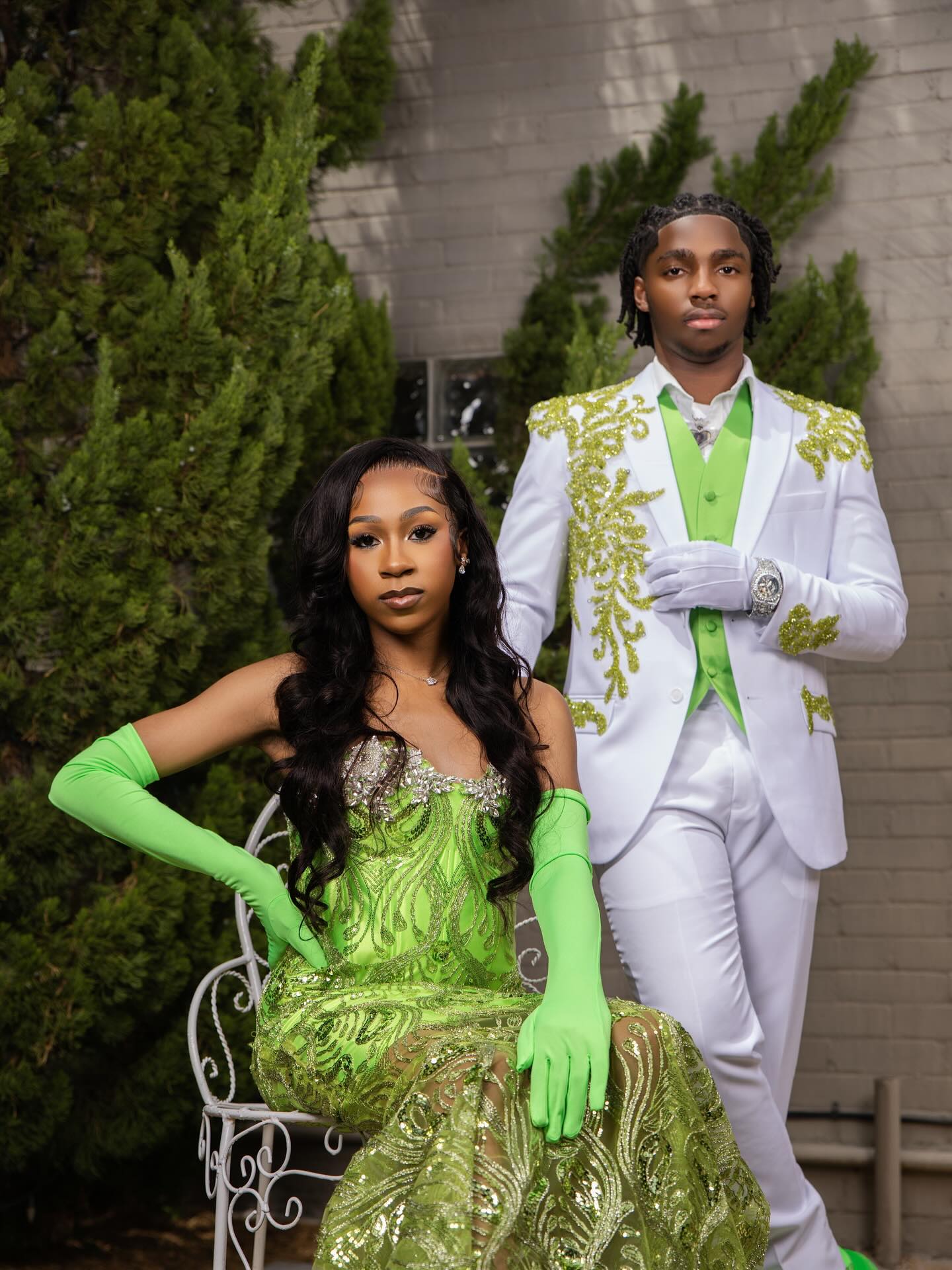 Green Strapless Sequined Prom Dress Sheer Mermaid Gown with Veil