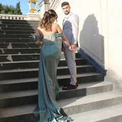 Green evening dresses long | Prom Evening Dresses with lace