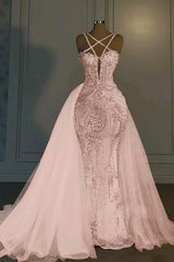 Halter Sleeveless Mermaid Long Formal Dress With Beading Tulle