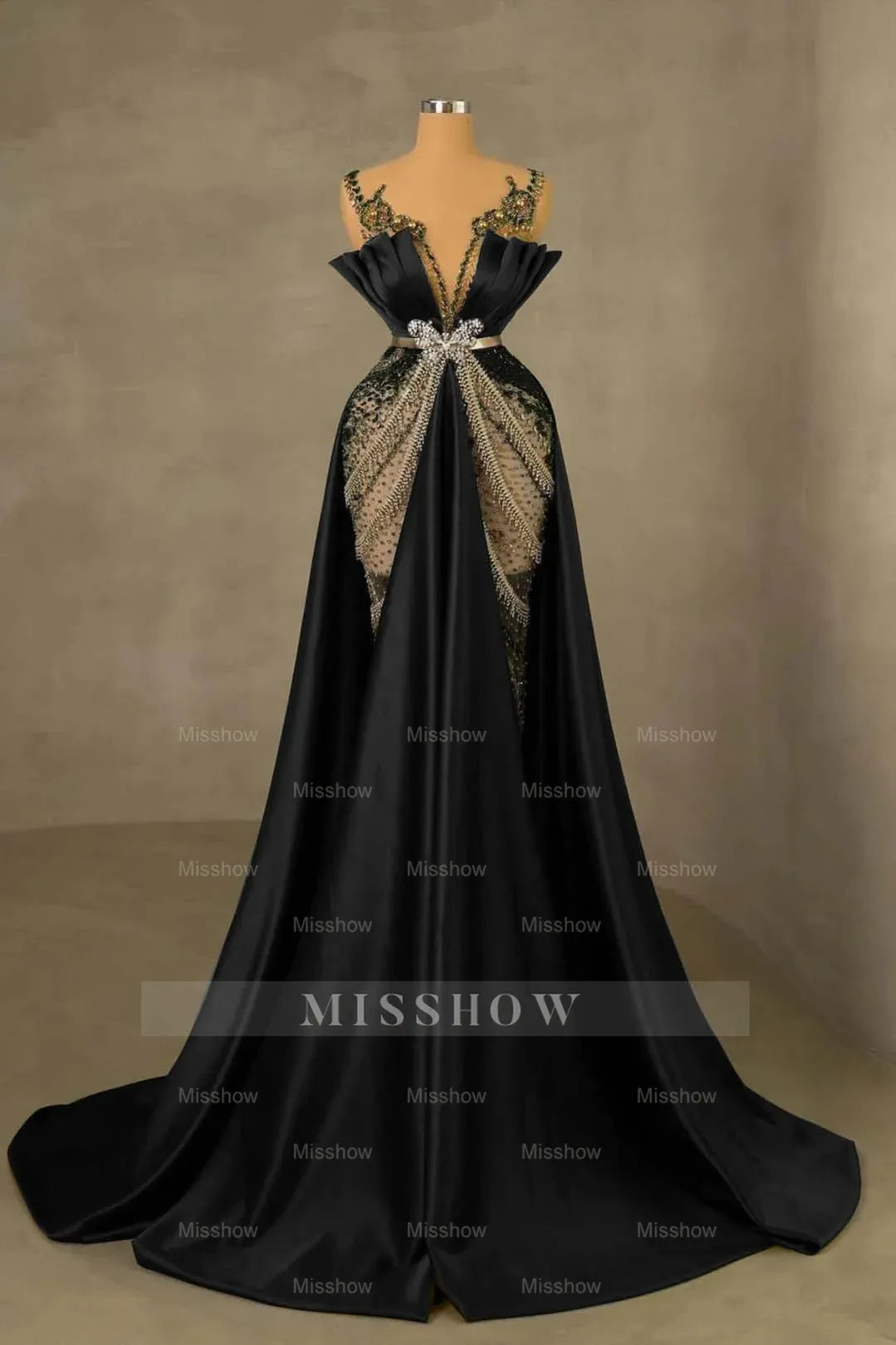 Heavy Emerald Green Straps Mermaid Formal Dress With Sleeveless Long