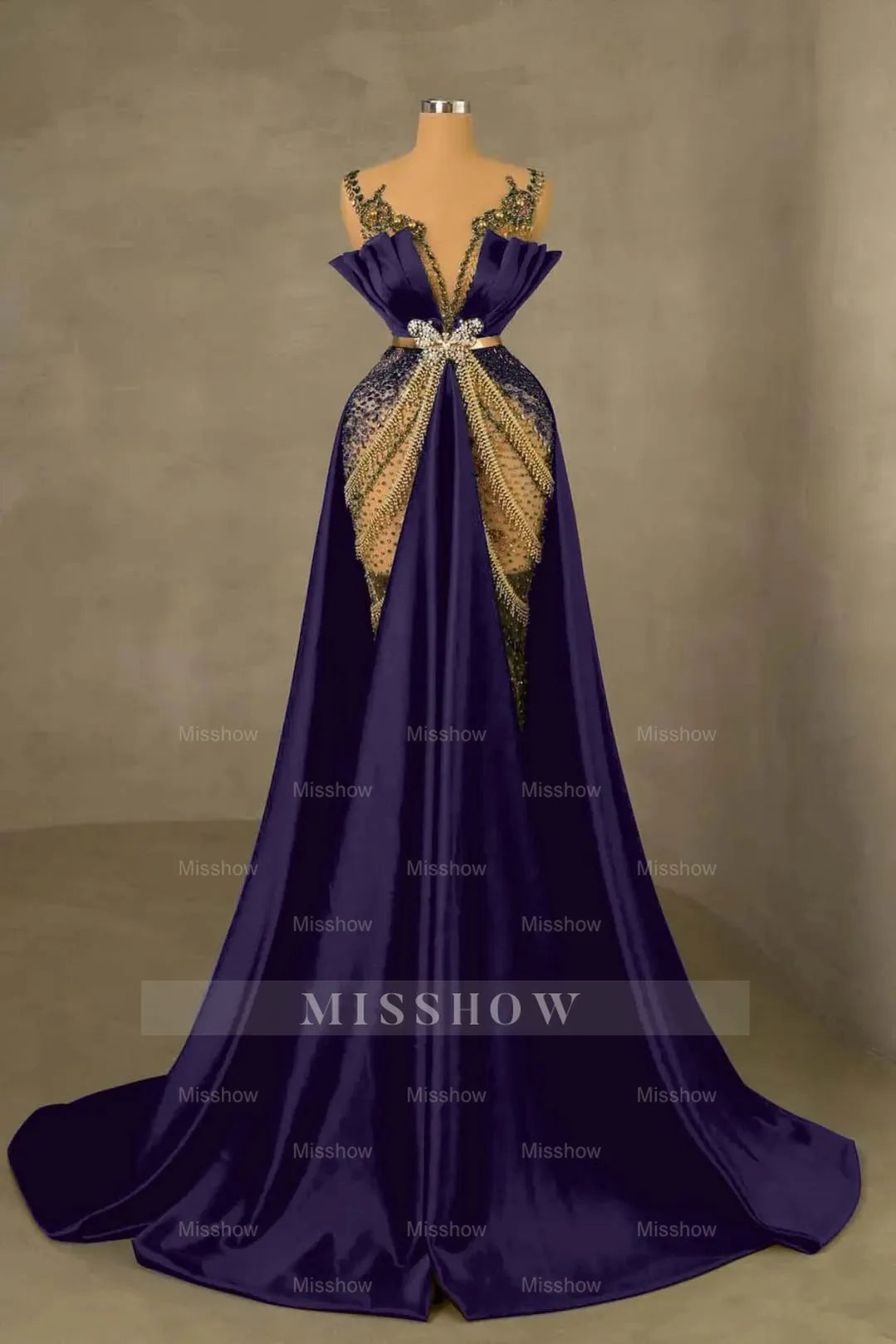 Heavy Emerald Green Straps Mermaid Formal Dress With Sleeveless Long