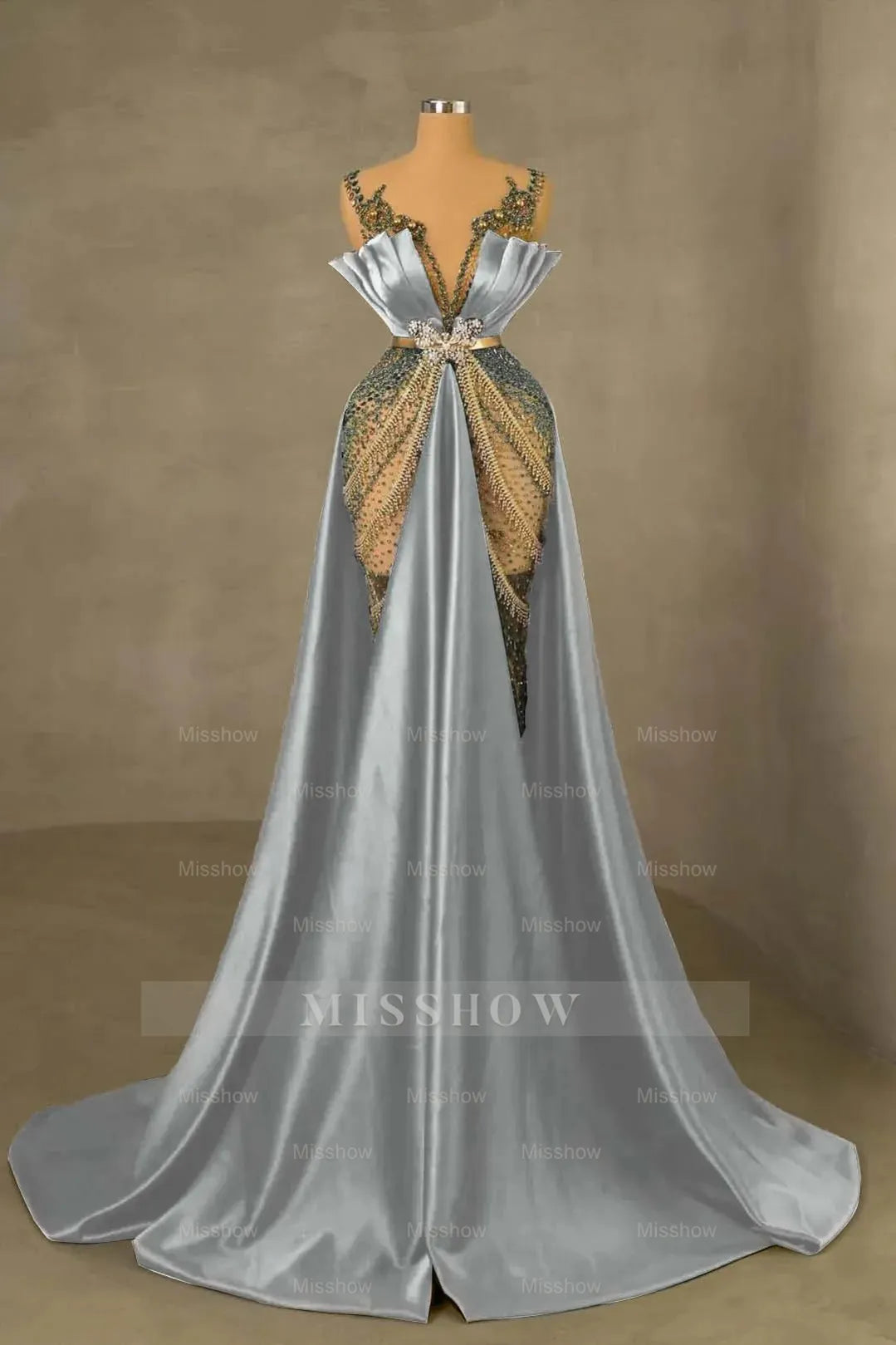 Heavy Emerald Green Straps Mermaid Formal Dress With Sleeveless Long