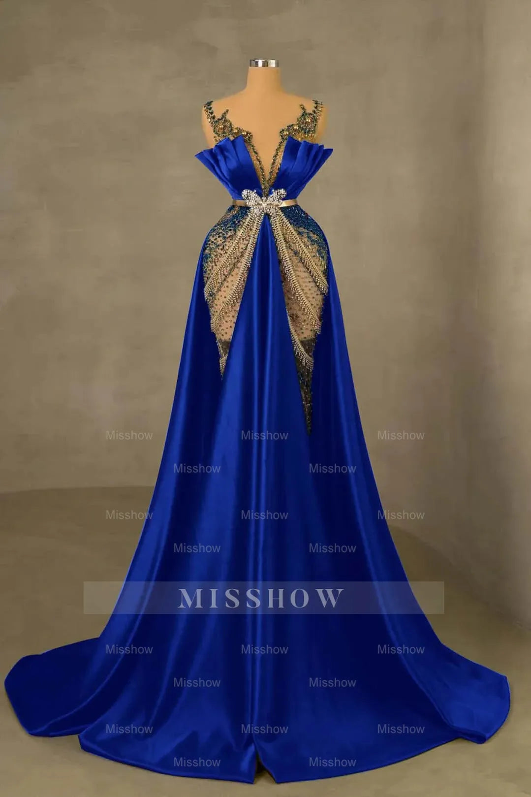 Heavy Emerald Green Straps Mermaid Formal Dress With Sleeveless Long