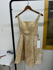 MisShow Sparkly Sequin Homecoming Dresses for Teens Square Neck Short Prom Dress Cocktail Party Gowns with Bow