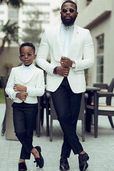 Ivory Jacquard Shawl Collar Slim Fit Elegant Wedding Men’s Suits