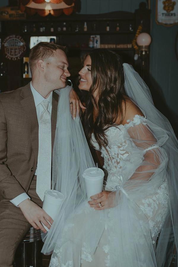 Ivory Mermaid Wedding Dress Sweetheart Deep V 3D Floral Lace Applique with Detachable Sheer Tulle Puff Long Sleeves Bow Tie Romantic Bridal Gown