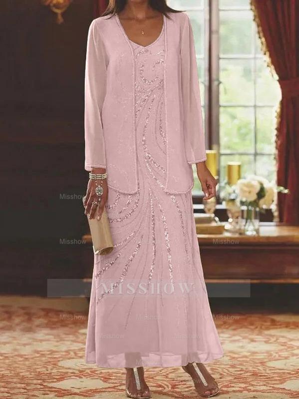 Jacketed Mother of the Bride & Groom Sheath/Column Dresses with Sequins