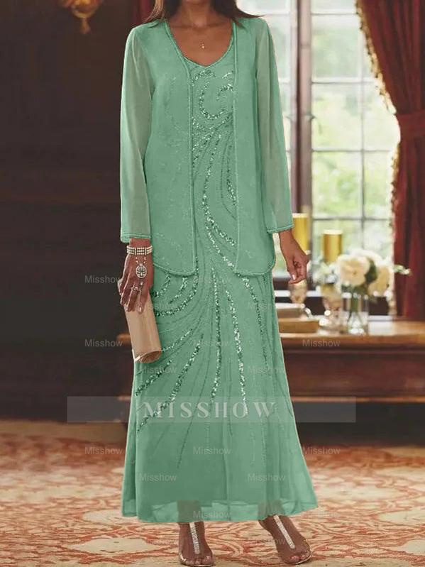 Jacketed Mother of the Bride & Groom Sheath/Column Dresses with Sequins