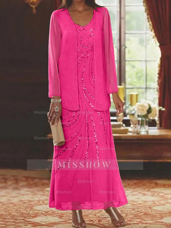 Jacketed Mother of the Bride & Groom Sheath/Column Dresses with Sequins