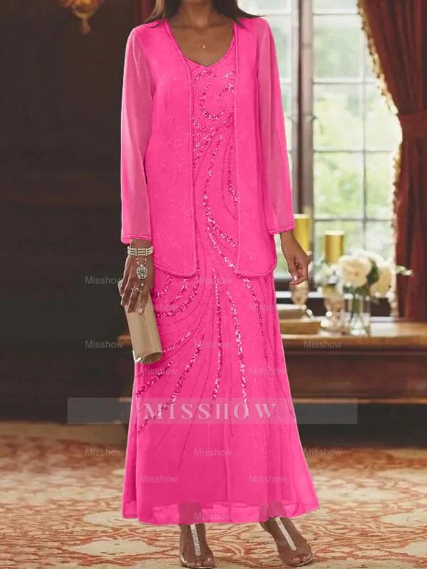 Jacketed Mother of the Bride & Groom Sheath/Column Dresses with Sequins