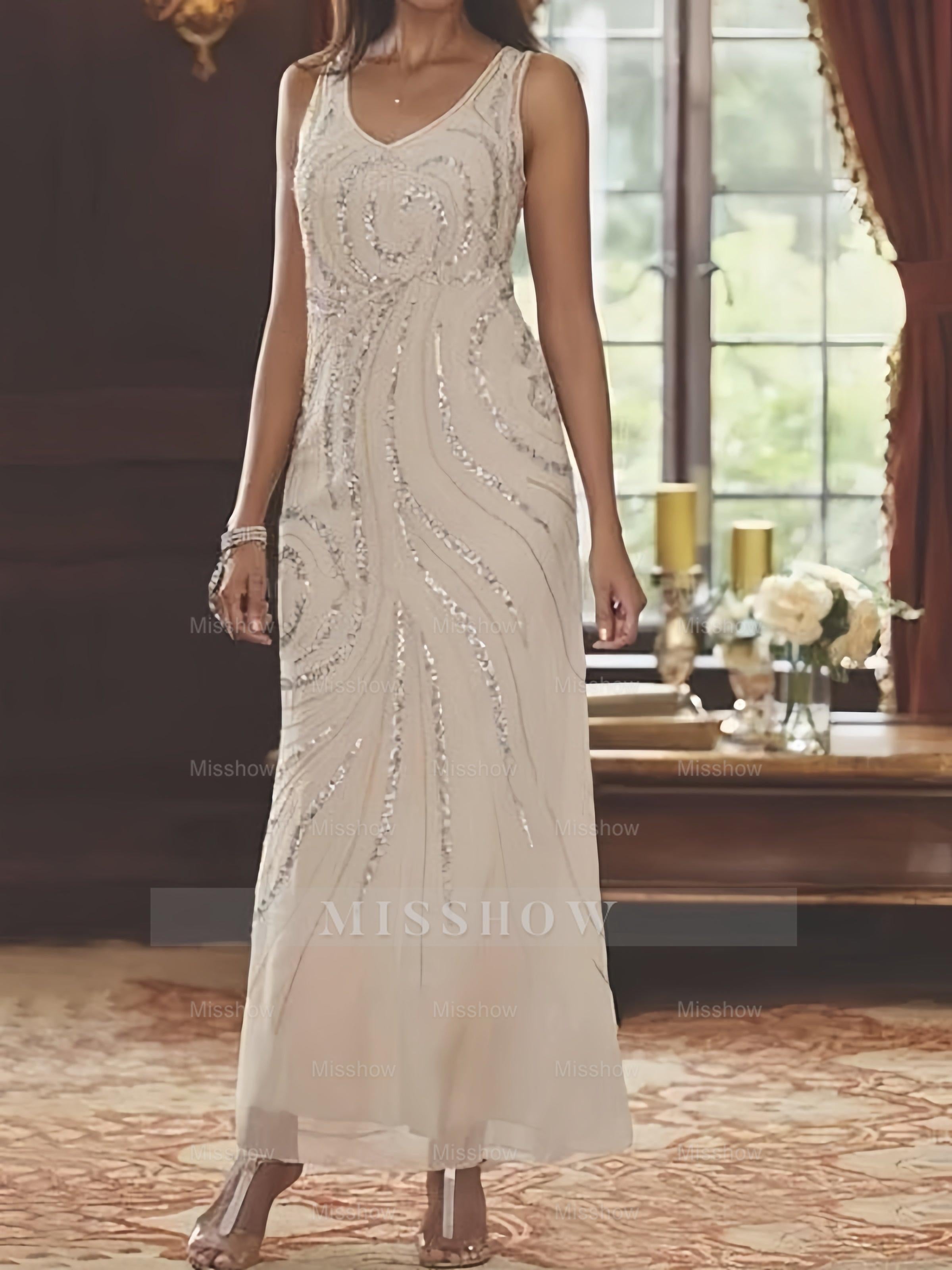 Jacketed Mother of the Bride & Groom Sheath/Column Dresses with Sequins