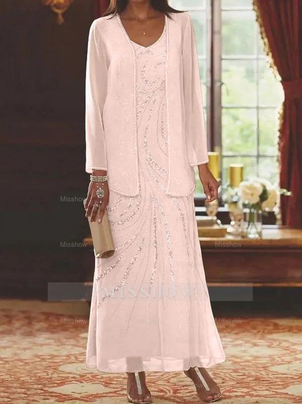 Jacketed Mother of the Bride & Groom Sheath/Column Dresses with Sequins