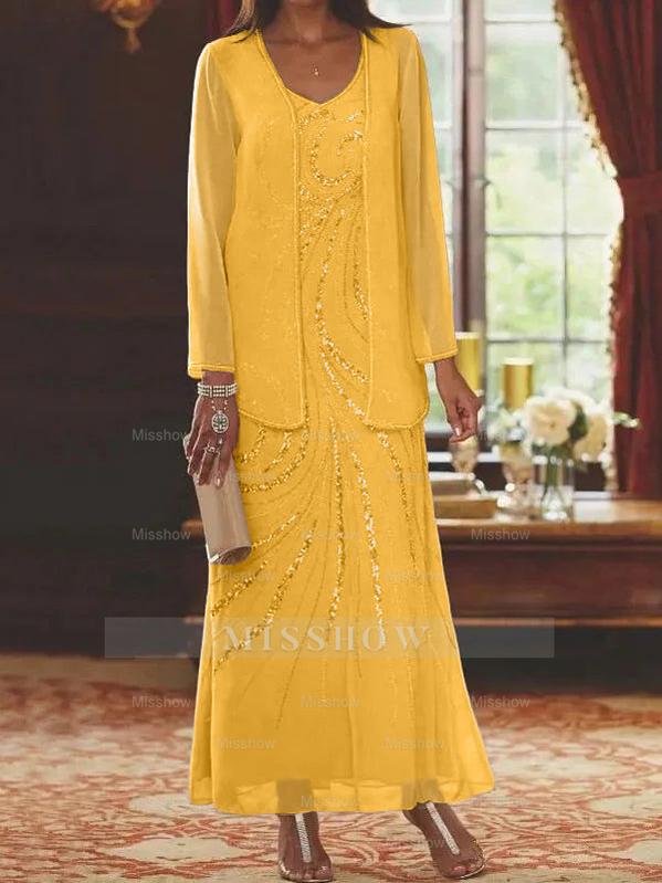 Jacketed Mother of the Bride & Groom Sheath/Column Dresses with Sequins