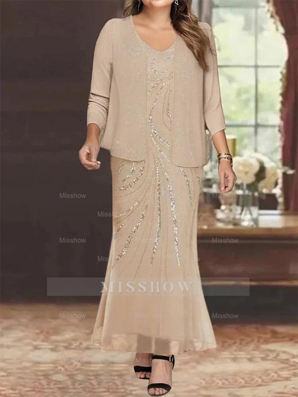 Jacketed Mother of the Bride & Groom Sheath/Column Dresses with Sequins