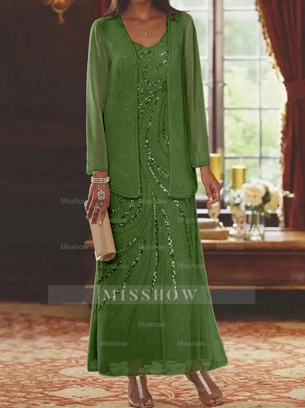 Jacketed Mother of the Bride & Groom Sheath/Column Dresses with Sequins