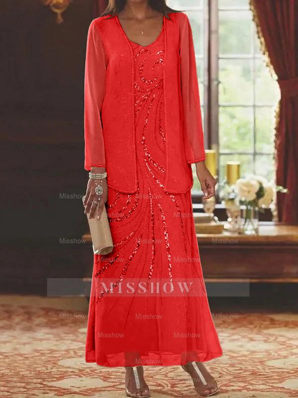 Jacketed Mother of the Bride & Groom Sheath/Column Dresses with Sequins
