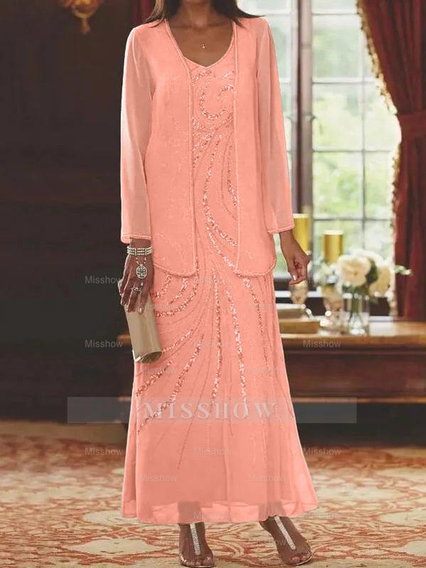 Jacketed Mother of the Bride & Groom Sheath/Column Dresses with Sequins