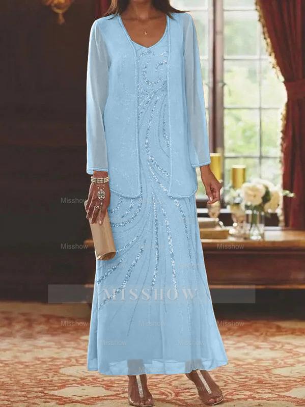 Jacketed Mother of the Bride & Groom Sheath/Column Dresses with Sequins