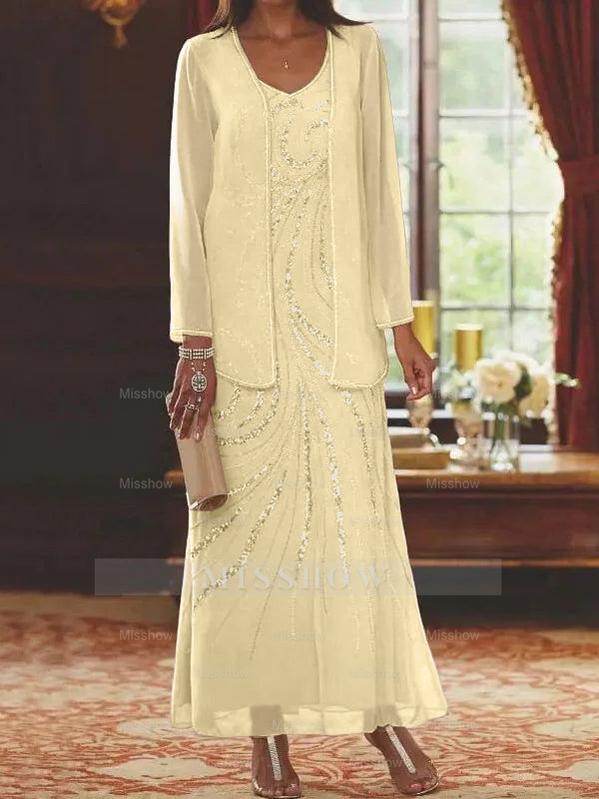 Jacketed Mother of the Bride & Groom Sheath/Column Dresses with Sequins