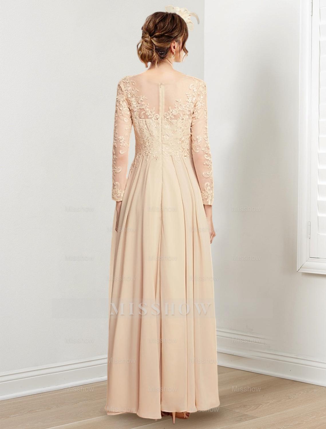 Jewel Neck Mother of the Bride A-Line Princess Dresses